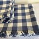 New fringed XL Vichy canvas tablecloth with 14 napkins, width 210cm.