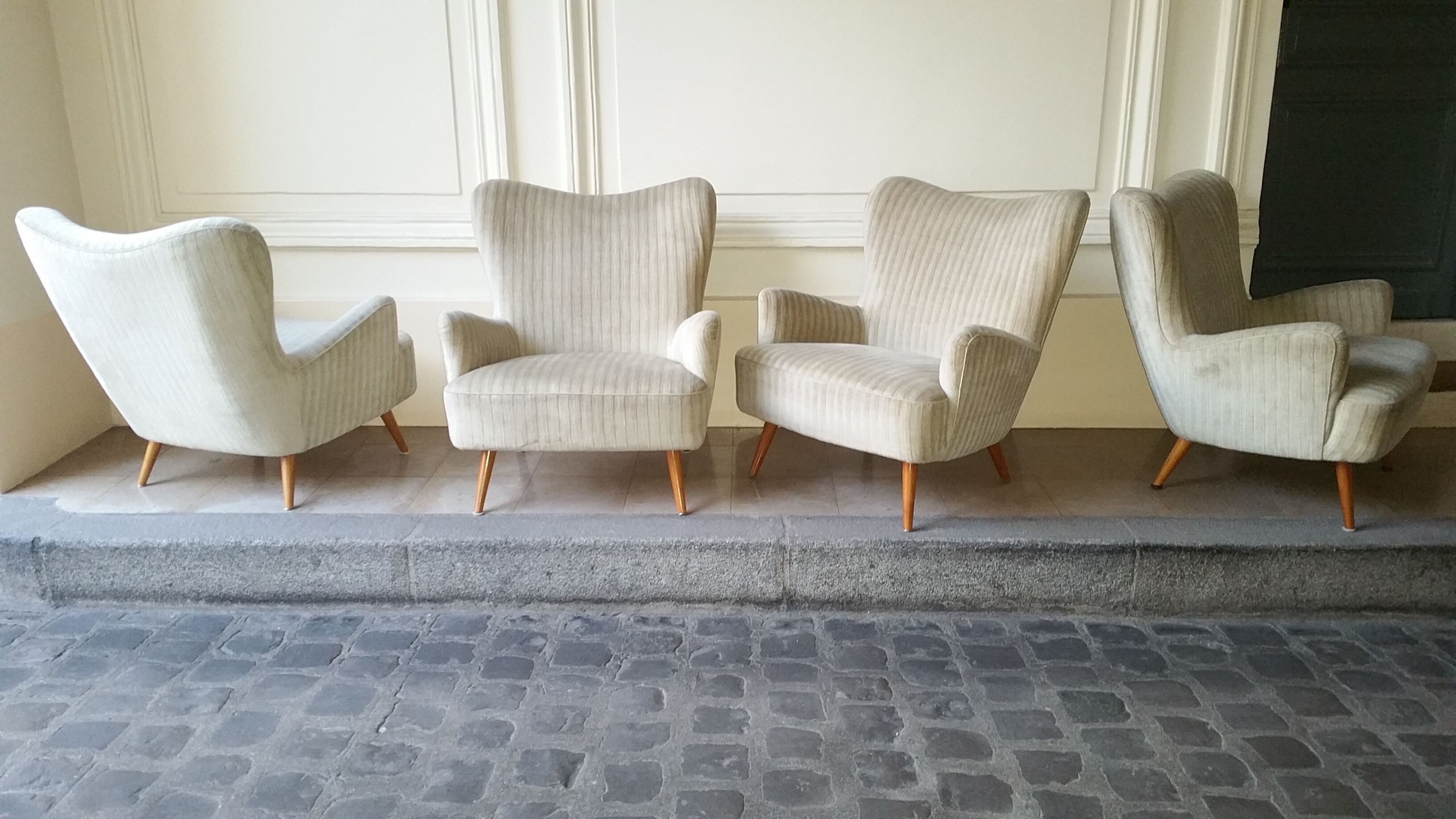 Organic wingback chairs in the 50-60s vintage armchair