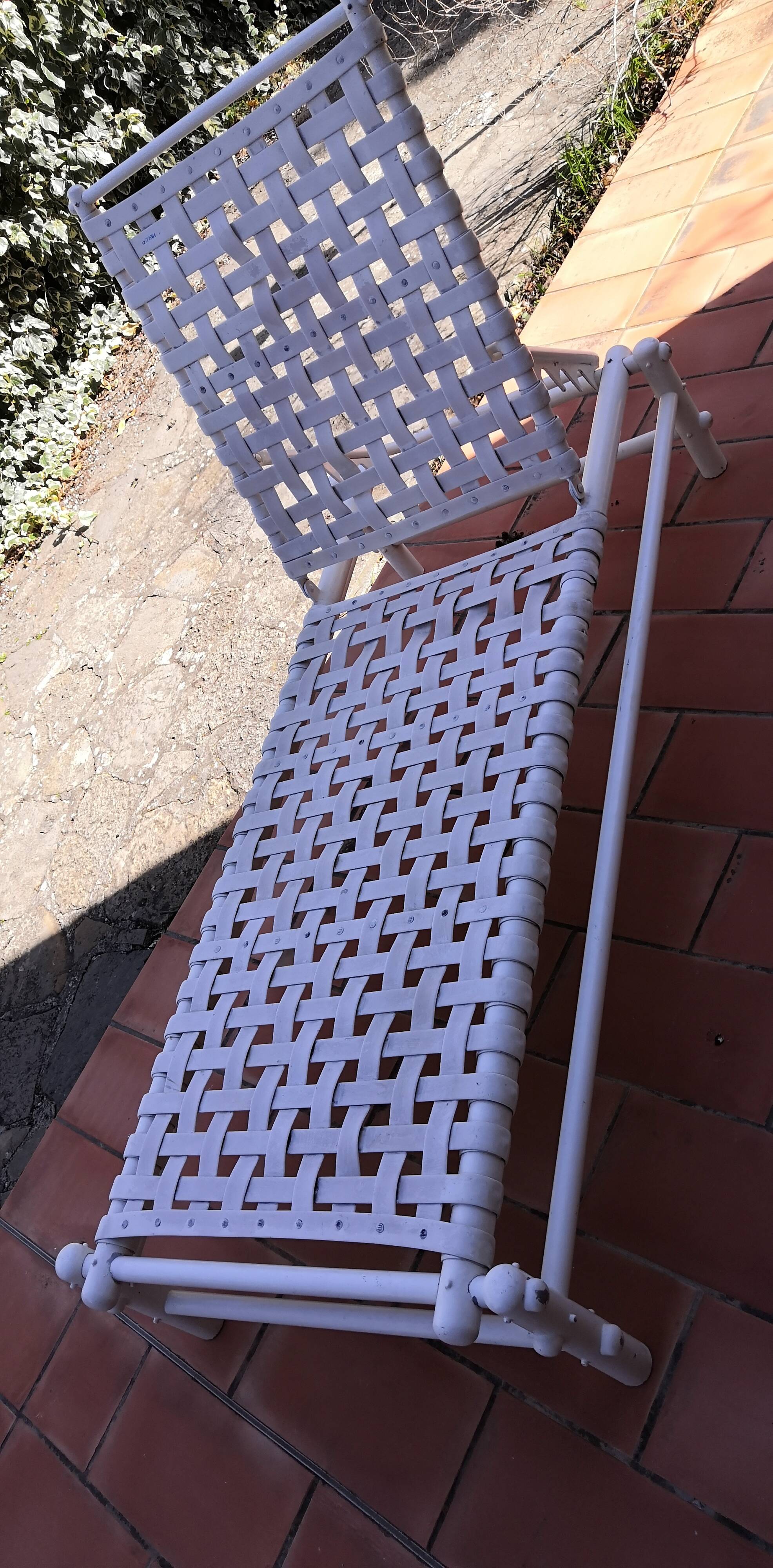 Vintage woven deckchair Triconfort 1980 France