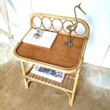 Vintage rattan bedside table 60s