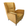 Vintage yellow wingback armchair 1950s mid-century modernist