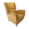 Vintage yellow wingback armchair 1950s mid-century modernist