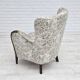 Fauteuil danois années 1955-60 en tissu fleuri multicolore