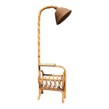 Louis Sognot floor lamp from the 50s in rattan