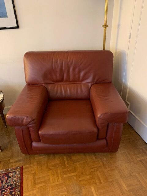 Pair of leather armchairs