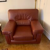 Pair of leather armchairs