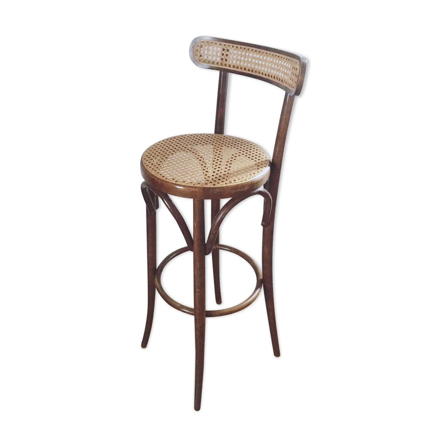Wooden bar stool chair, 70s