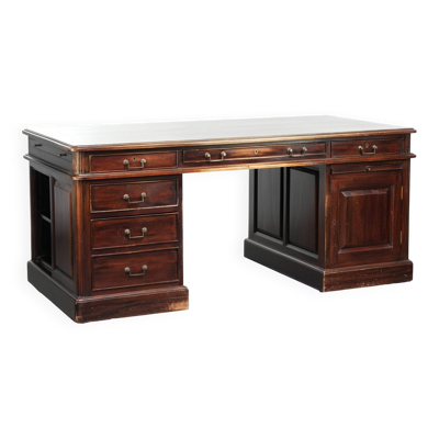 Bureau en bois du 20e siècle / bureau partenaire de style anglais avec une belle apparence.