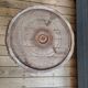 Vintage coffee table from the 60s – Rattan top with a sunburst pattern