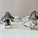 Ice Glass Wall Lights by J.T. Kalmar – Vintage Wall Lamps from the 1960s