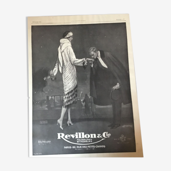 Publicité vintage à encadrer mode révillon 1925
