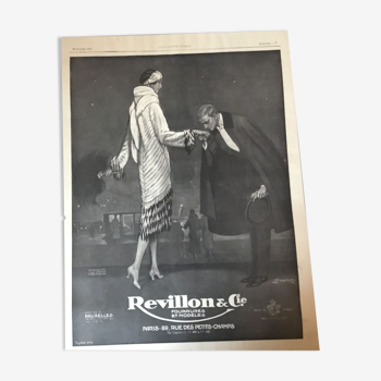 Vintage advertising to frame fashion revillon 1925