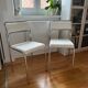 Pair of chrome bouclette chairs