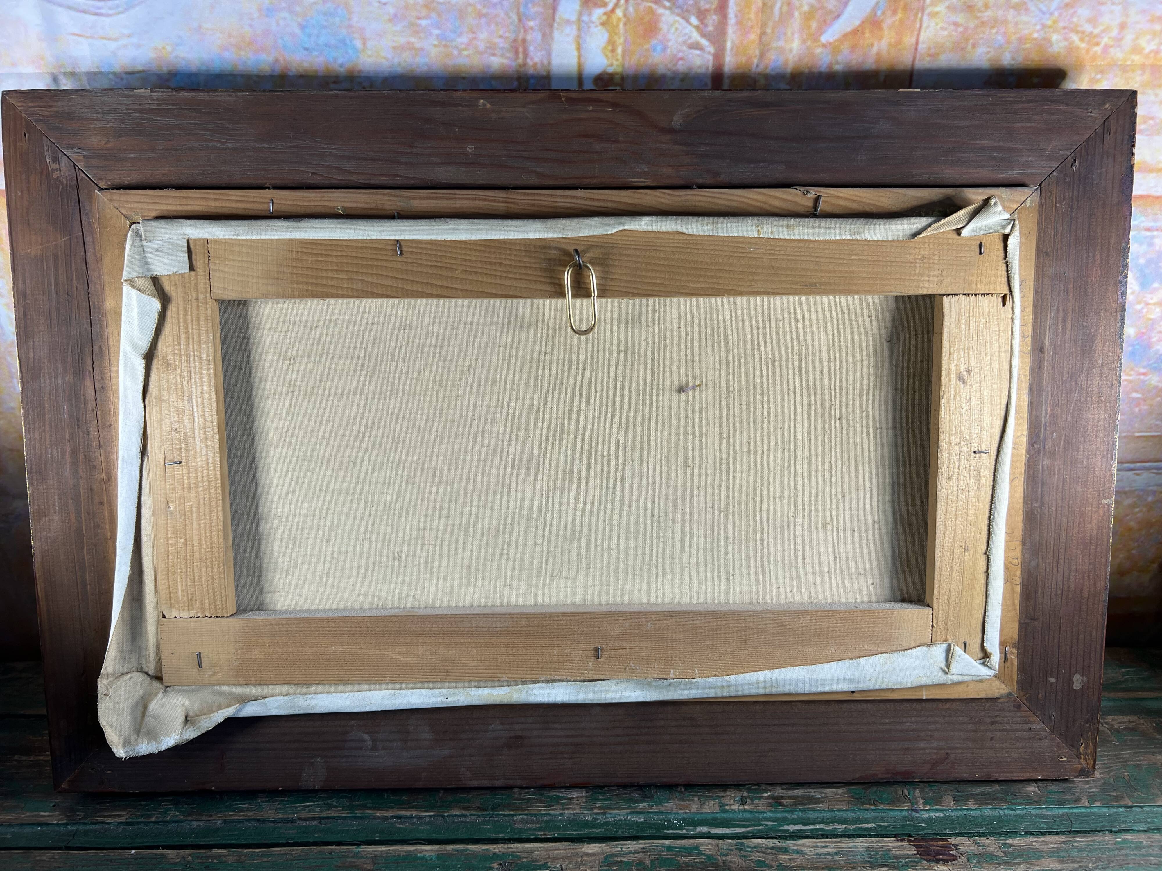 Oil painting picture of a post carriage with horses