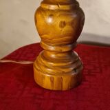 Pair of vintage lamps in woven cotton wood, scandinavian style, 31x11 cm