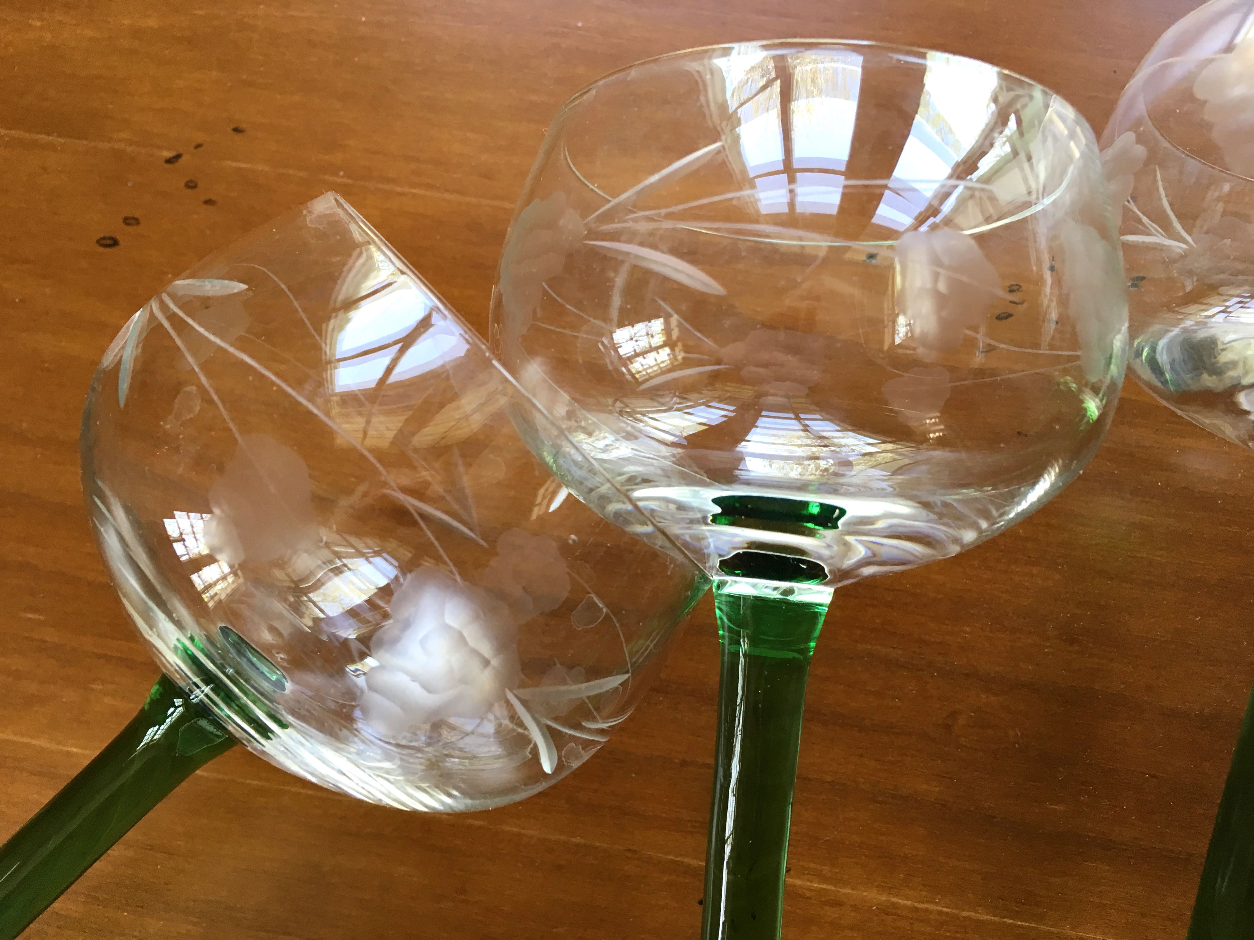 Set of 6 Alsace wine glasses in chiseled crystal
