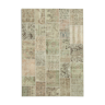Handwoven oriental vintage 172 cm x 244 cm beige patchwork carpet