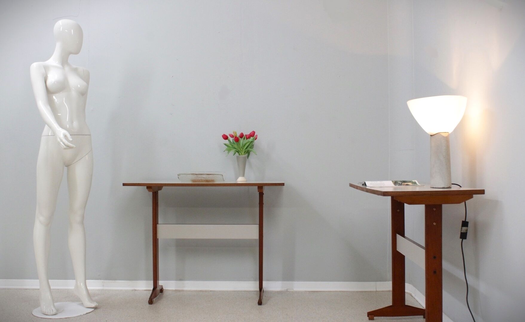 Mid century wood and formica desk 1950s, set of 2