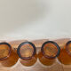 Set of 4 vintage Duralex amber glass water glasses
