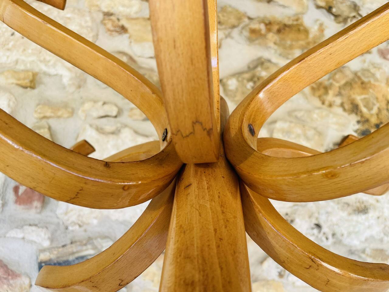 Vintage coat rack on legs by Baumann, circa 60s.