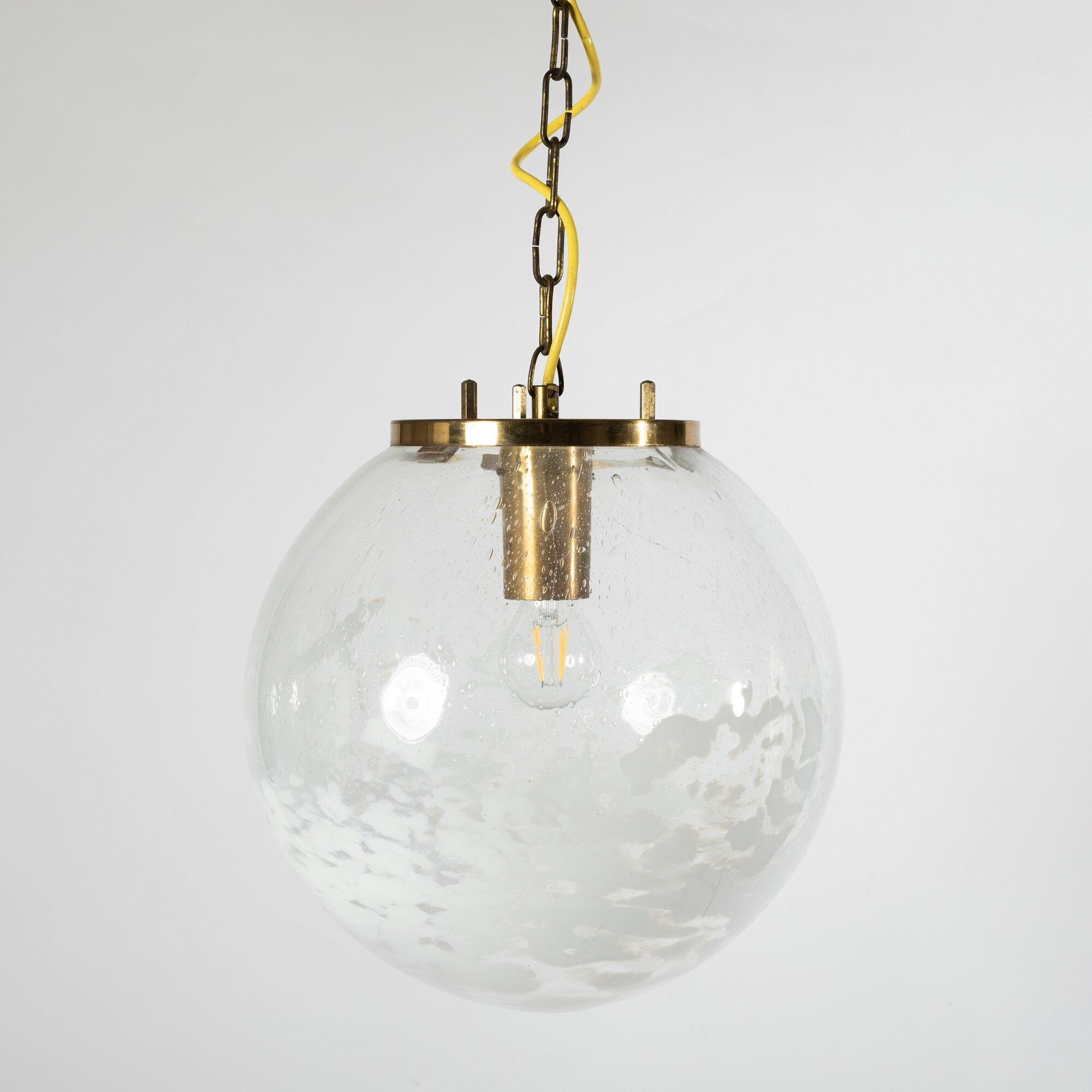Art-glass ball chandelier by Kamenicky Senov, Czechoslovakia, 1970s