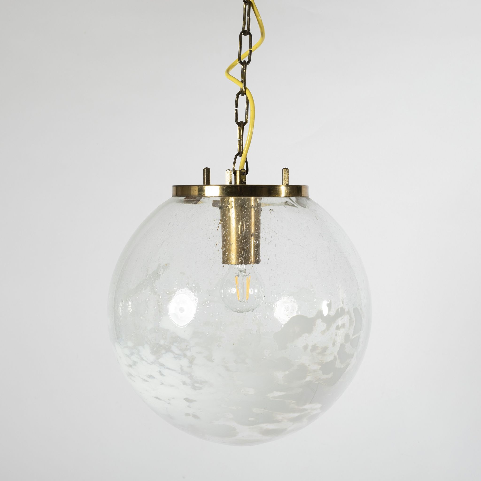Art-glass ball chandelier by Kamenicky Senov, Czechoslovakia, 1970s