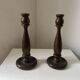 Pair of vintage turned wood candlesticks
