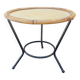 Guéridon table basse tripode, plateau bambou