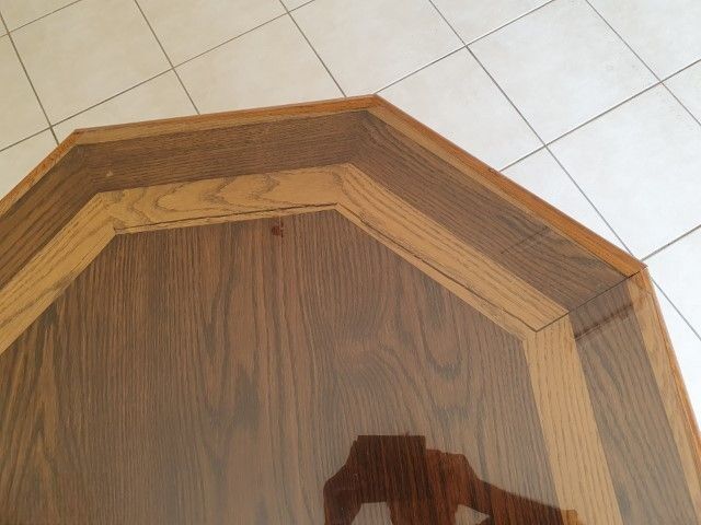 Octagonal oak coffee table