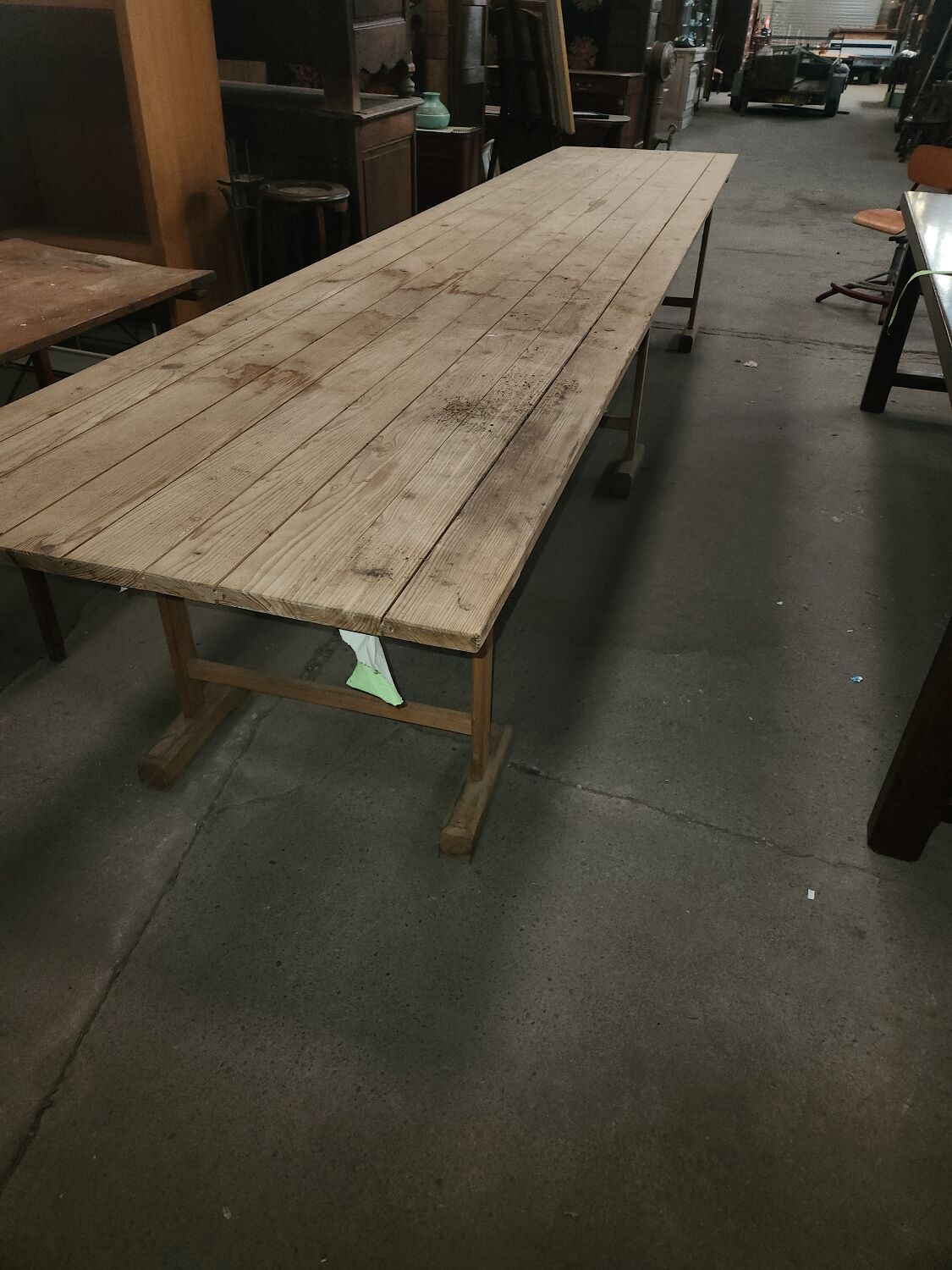 Guinguette table in fir of the 70s