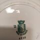 Set of 2 Sarreguemines 4003 plates with green arabesques and flowers