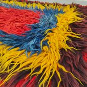 Vintage Turkish Tulu rug carpet 'Geometric colours'