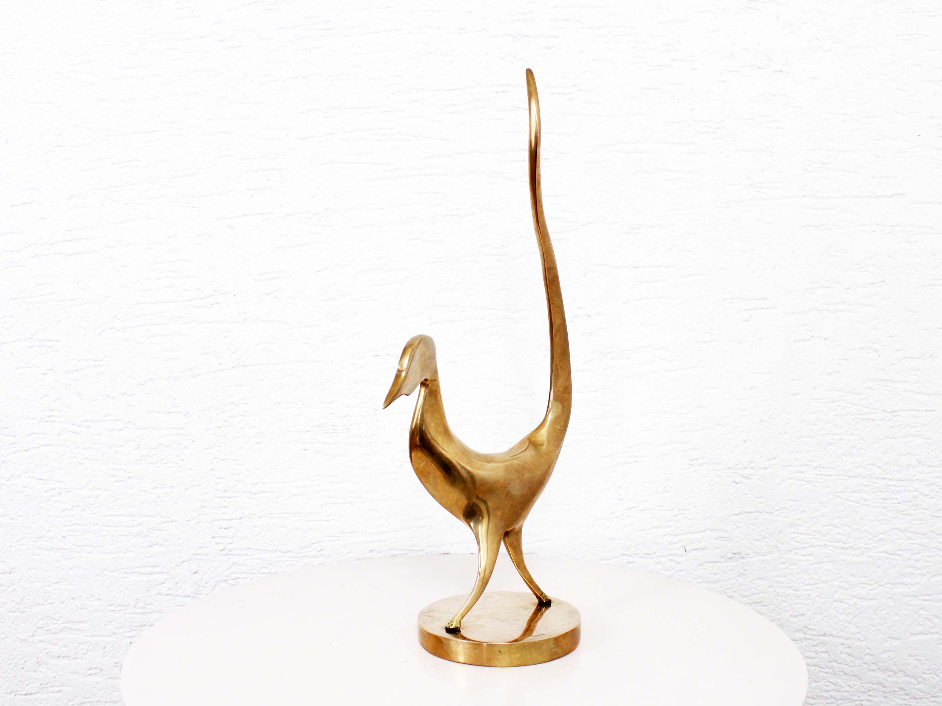 Oiseau brutaliste en bronze par Yves Lohé, années 80