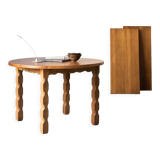 Extendable round dining table in oak, Denmark, 1970’s