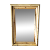 Miroir vintage en bambou naturel Style Riviera (1983)