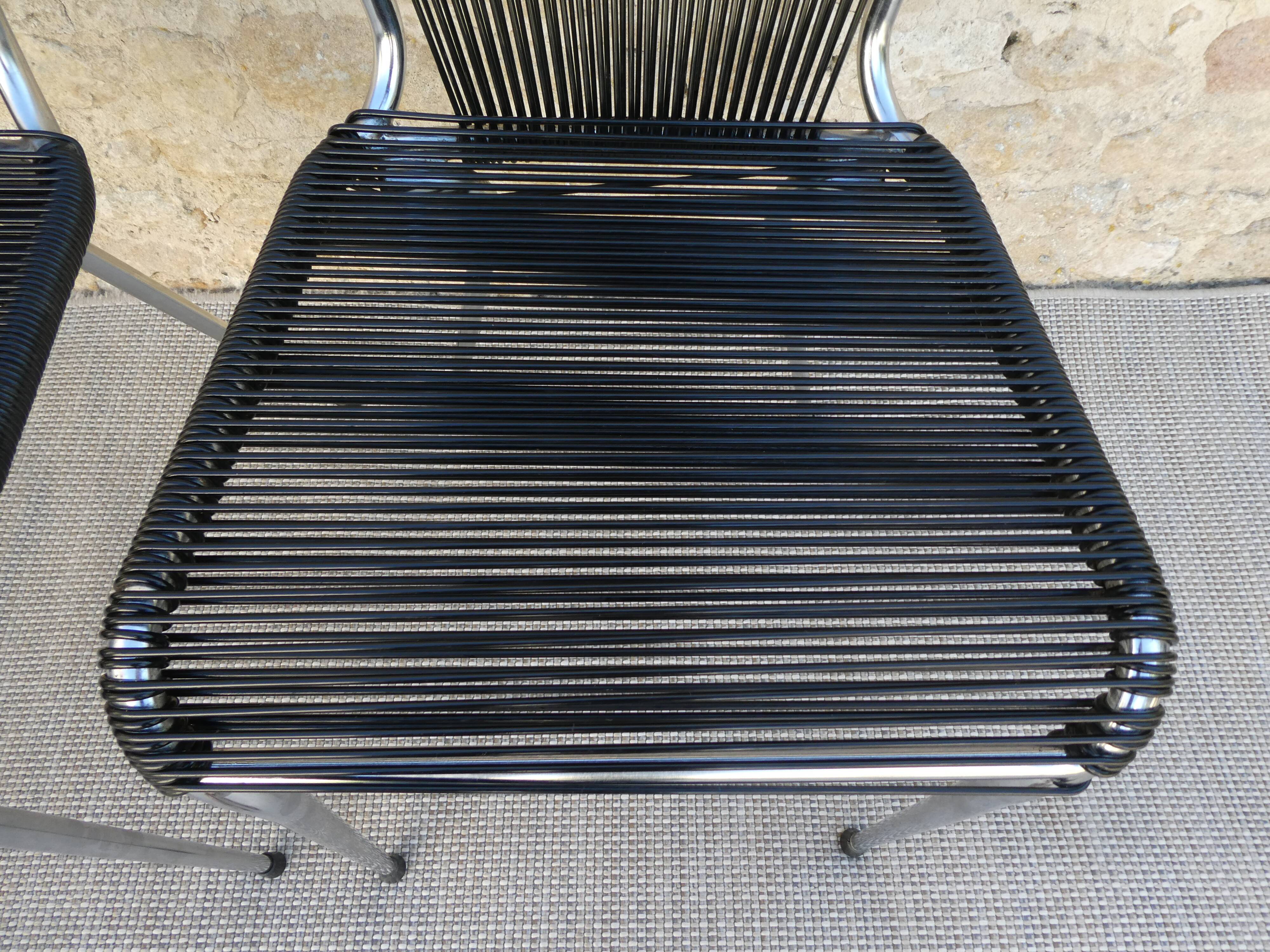 Ensemble de 4 chaises scoubidou des années 60