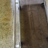 Trolley, hifi table. Smoked silver metal glass 60's