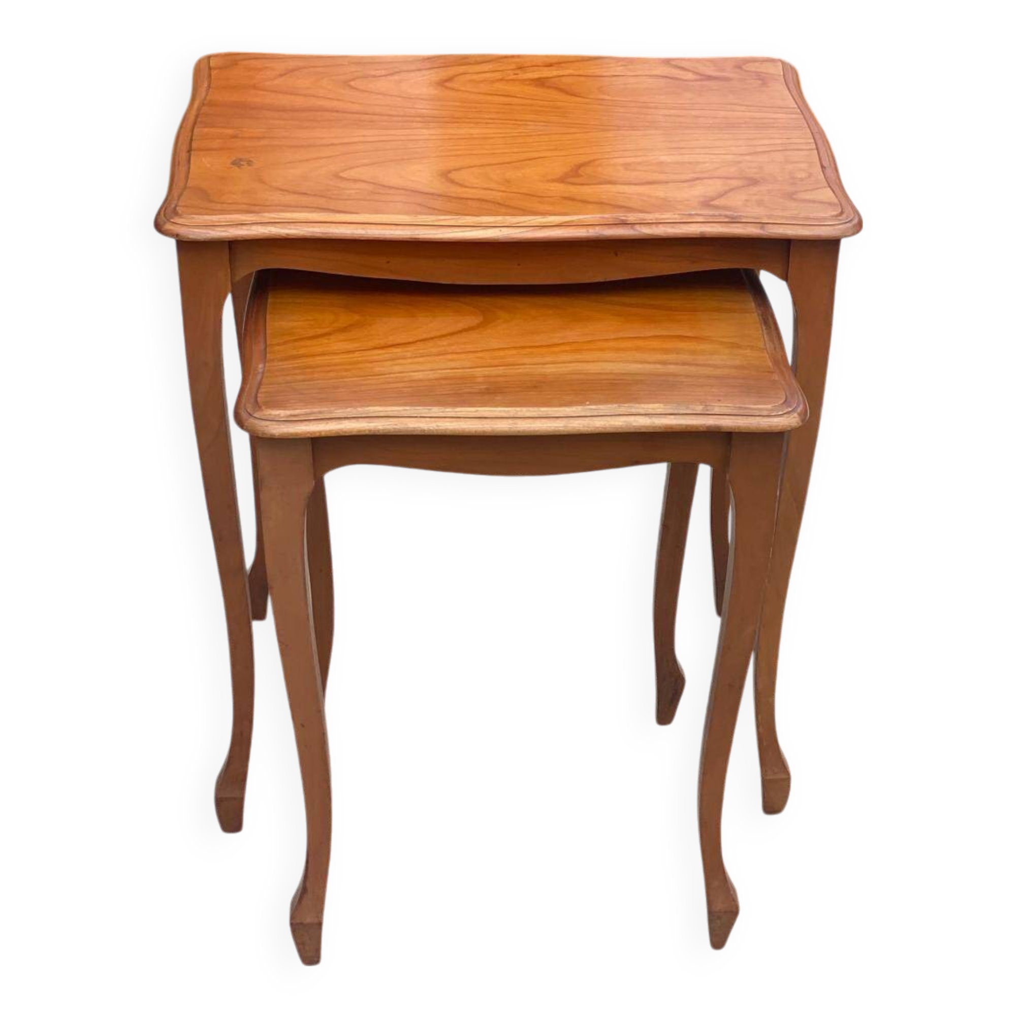 2 Louis XV solid wood nesting tables