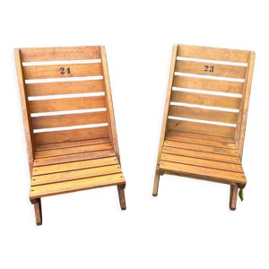 Lot de 2 chaises de plage pliantes