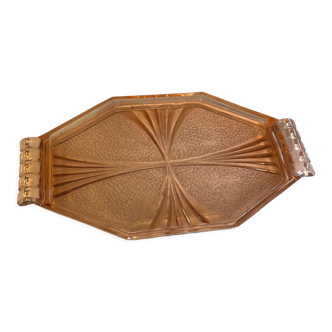 Vintage orange glass tray from the 60s