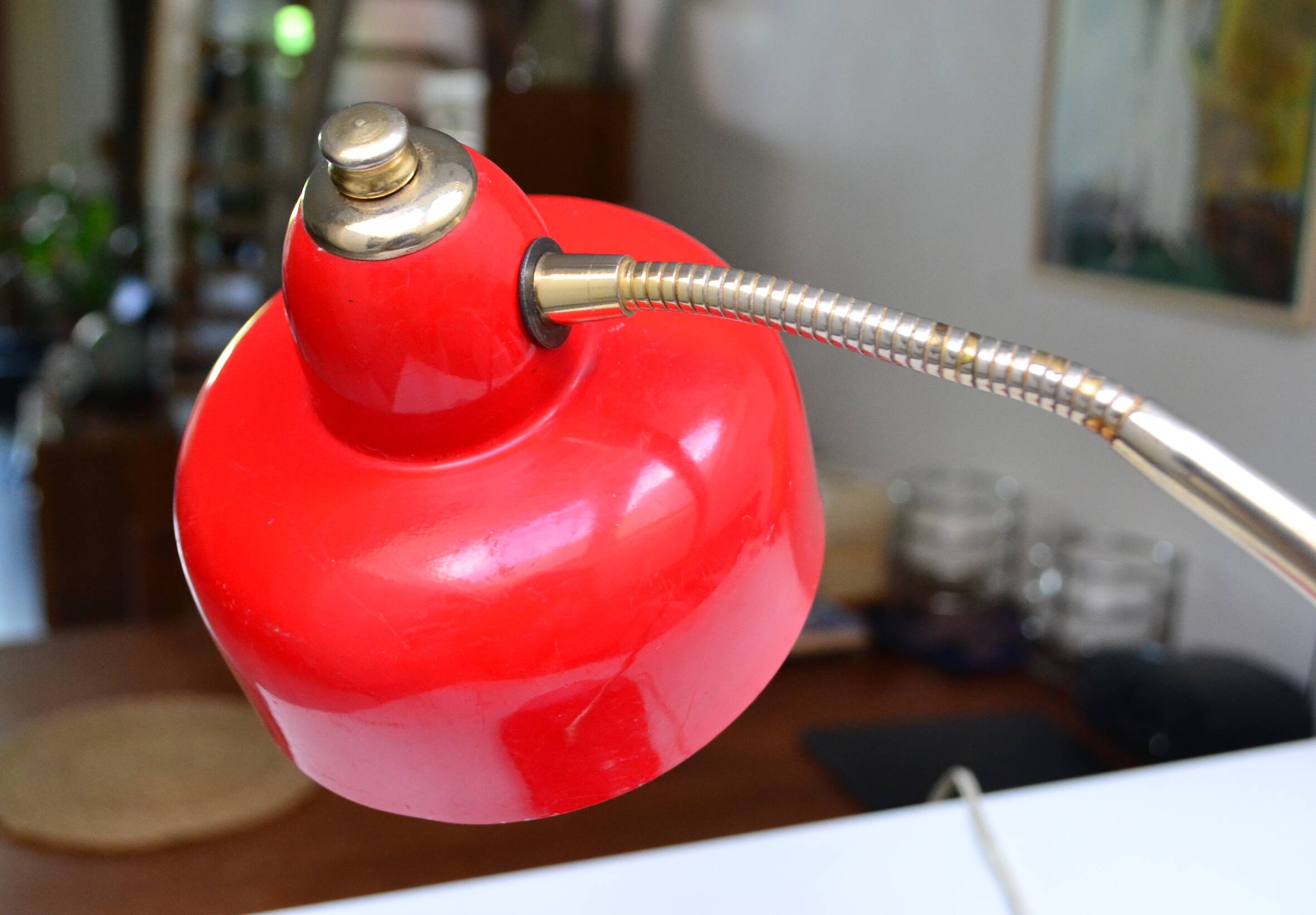 Red 1960s chicken lamp