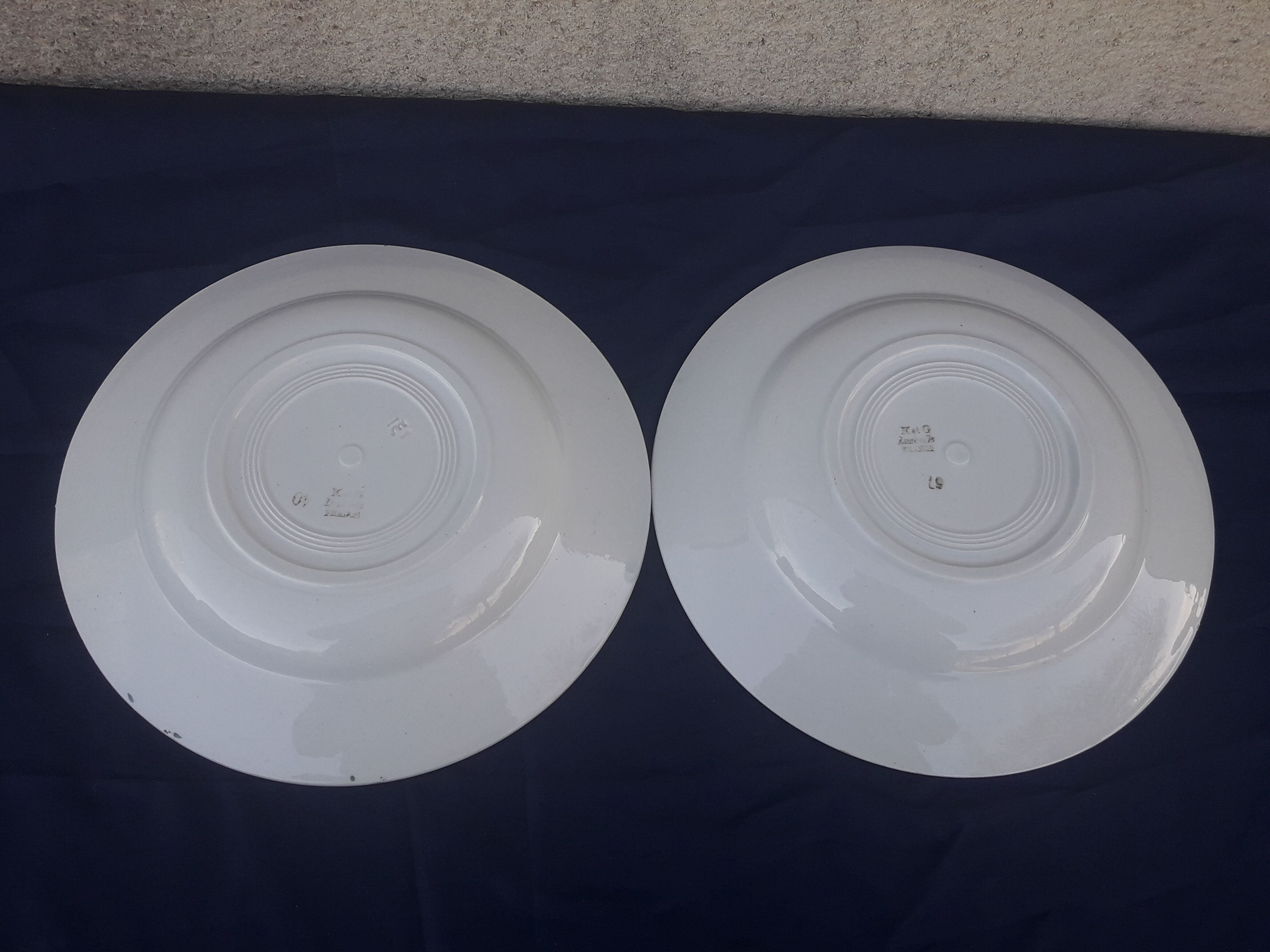 2 hollow plates in lunéville Ket G ket No. 57 diam 22 cm