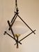 Opaline and metal triangular pendant light from Maison Lunel, 1950