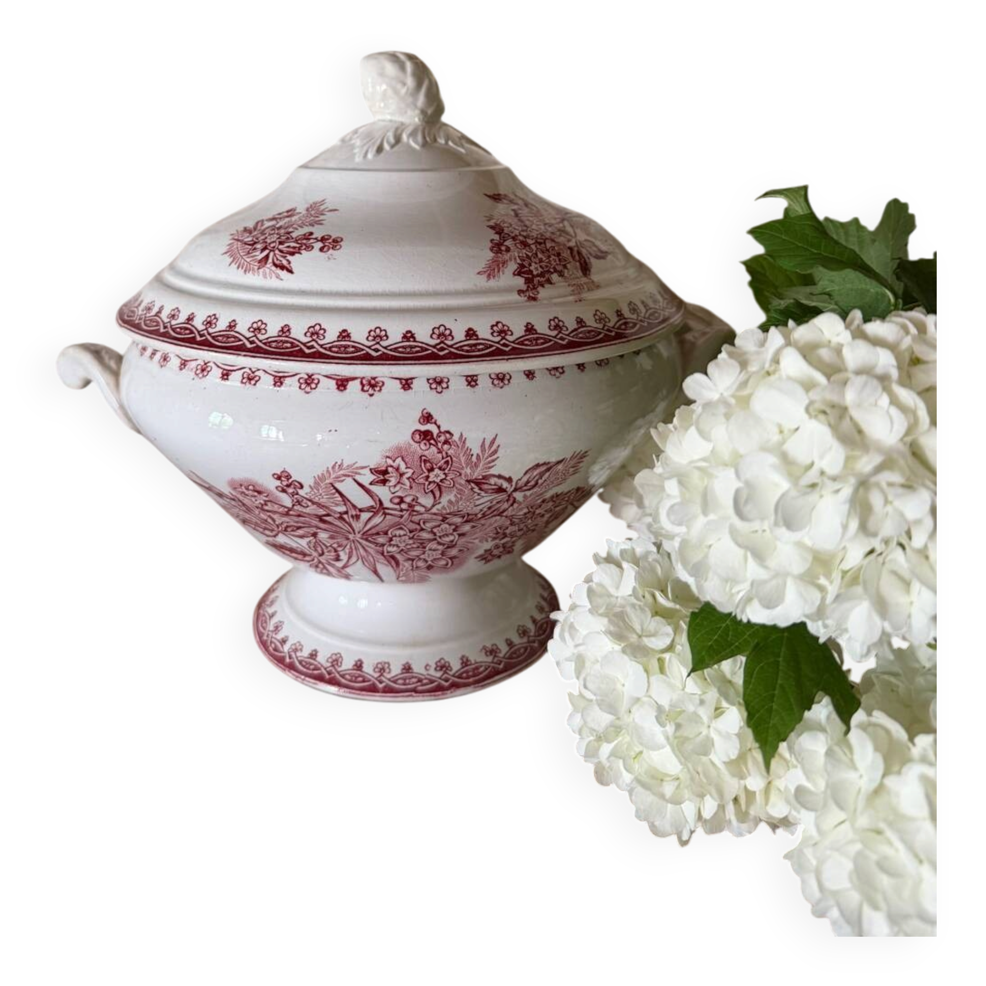 Soup tureen - fruit bowl in Saint Amandinoise ironstone