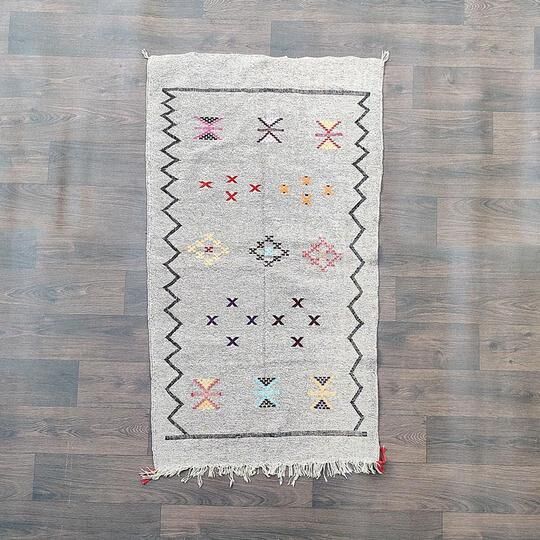 Moroccan carpet ethnic grey 85 x155 cm