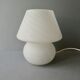 Mushroom lamp in white opaline, Murano, 80s
