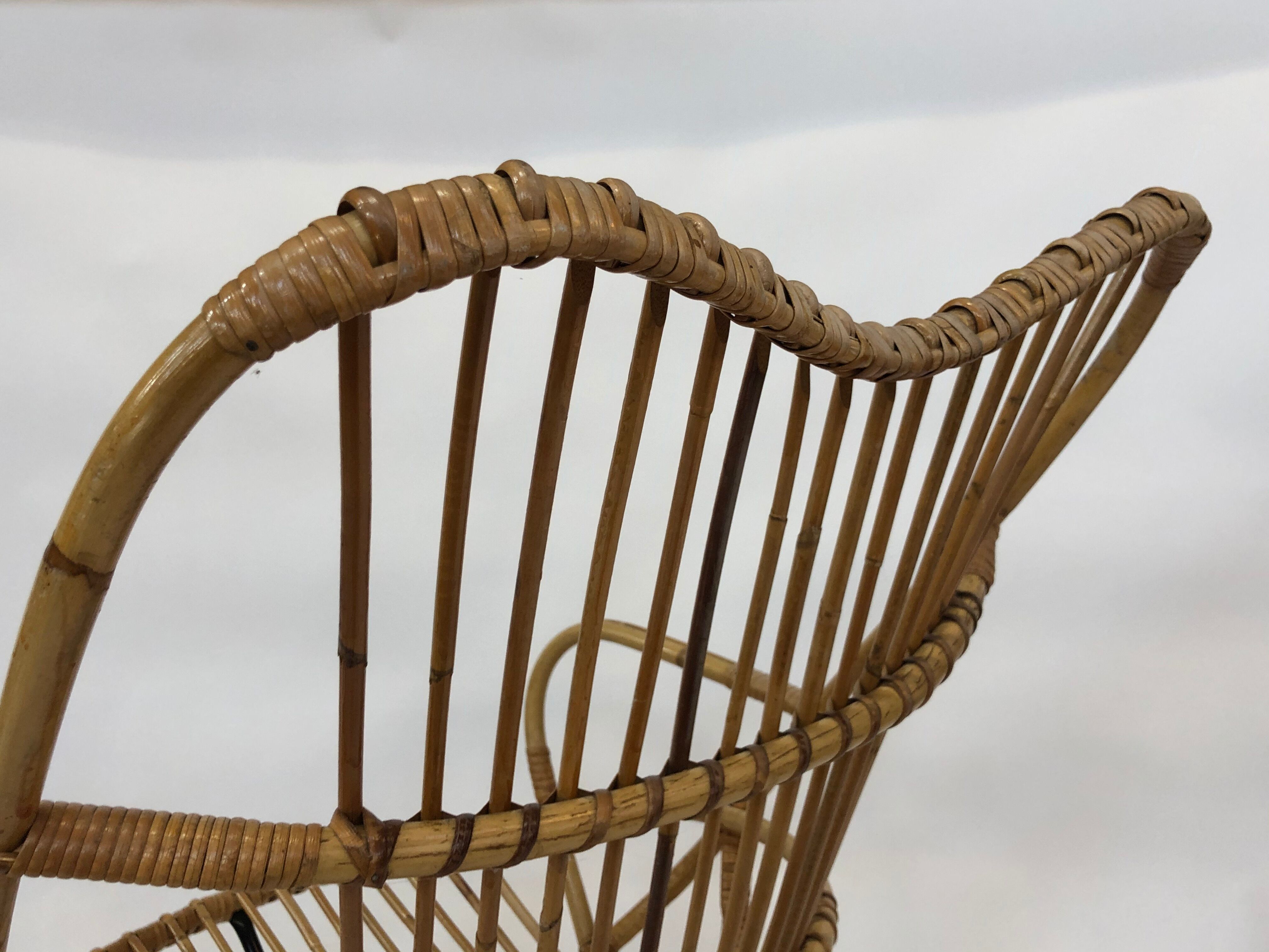 Rohe Noordwolde rattan chair, 1960, Netherlands XL siz