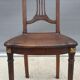 Chair canned 1900 marquetry and bronze louis XVI style
