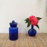 Vintage cobalt blue glass pot