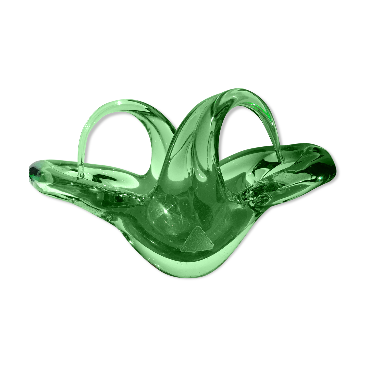 VINTAGE - Superb basket-pocket cut in Murano 60s glass